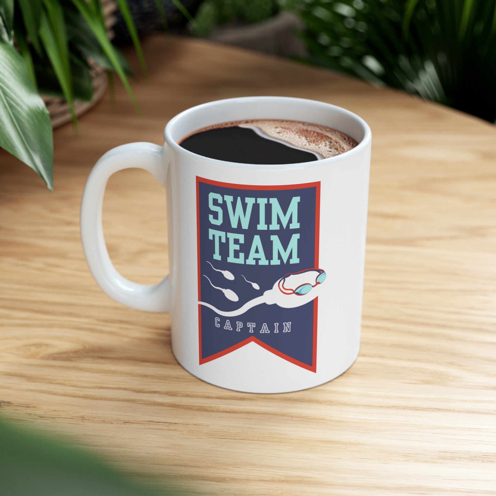Swim Team Captain White Glossy Mug